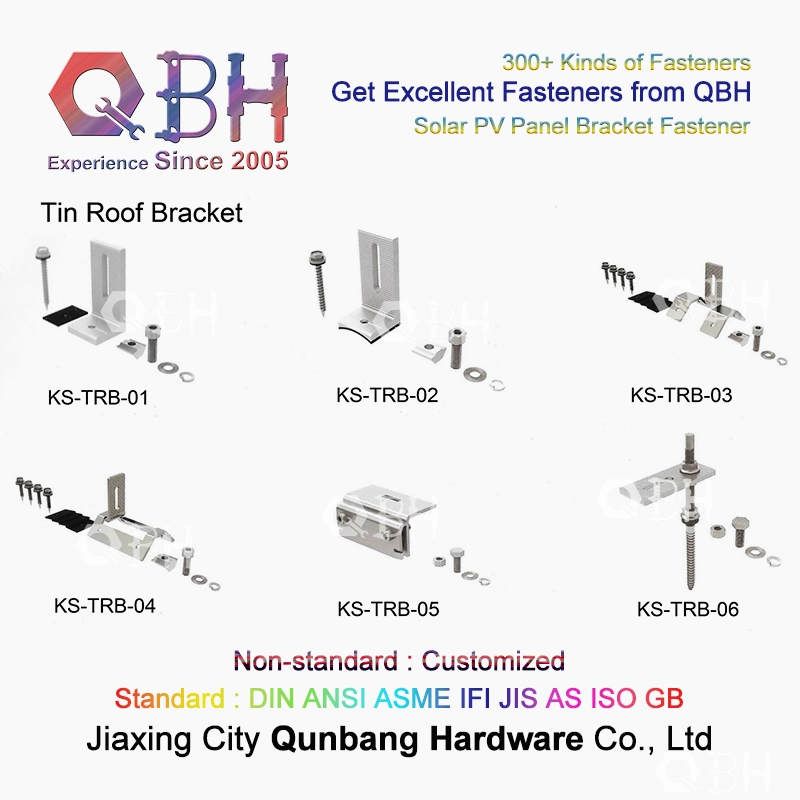 Qbh Customized Clean Energy Stainless Steel/Aluminum Alloy Extrusion PV Photovoltaic Power Energy System Bracket Rack Stand Solar Panel Middle Clamp