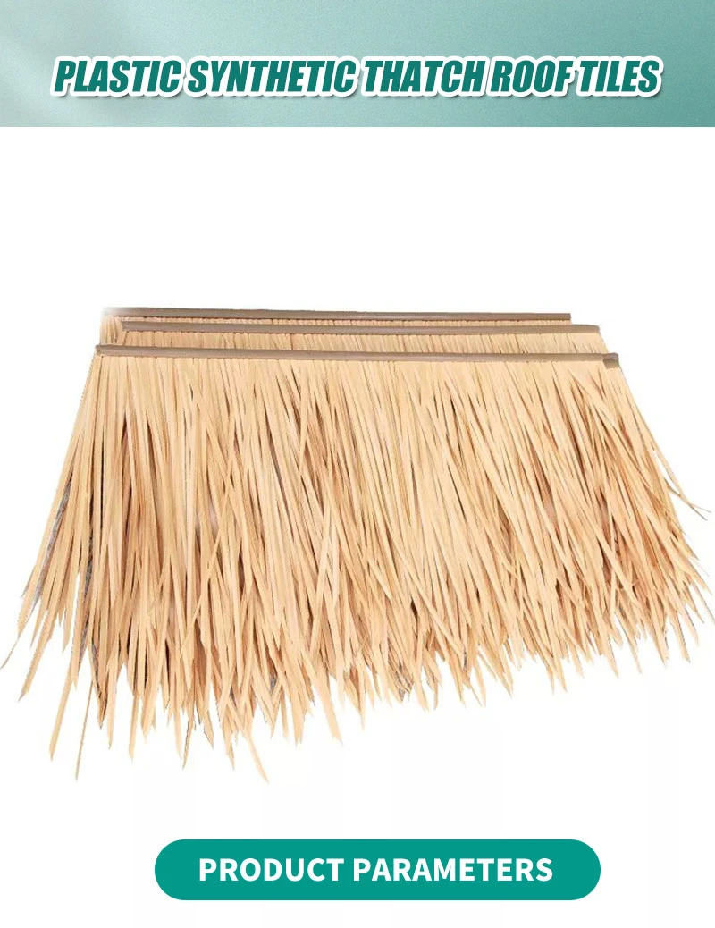 Good Quality Plastic Palm Leaves Synthetic Artificial Thatch Roof Eco-Friendly PVC PE Plastic Roof Artificial Synthetic African Tropical Palm Thatch Roofing