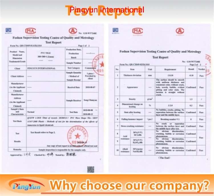 Pingyun Plastic Roofing Tile/ASA Coated PVC Roofing/UPVC Roof Sheet