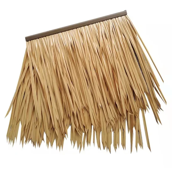 Good Quality Plastic Palm Leaves Synthetic Artificial Thatch Roof Eco-Friendly PVC PE Plastic Roof Artificial Synthetic African Tropical Palm Thatch Roofing